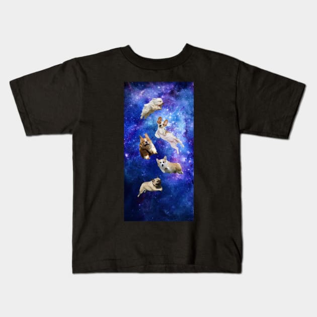 Dogs in Space!!! Kids T-Shirt by DaniHoffmann